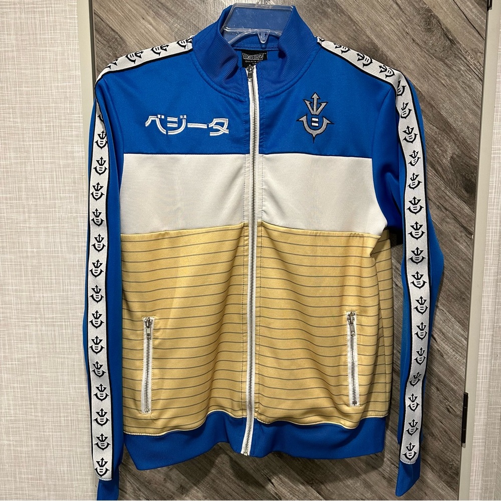 Dragonball Z Character Zip-Up Jacket Embroidered Details Men’s Small
